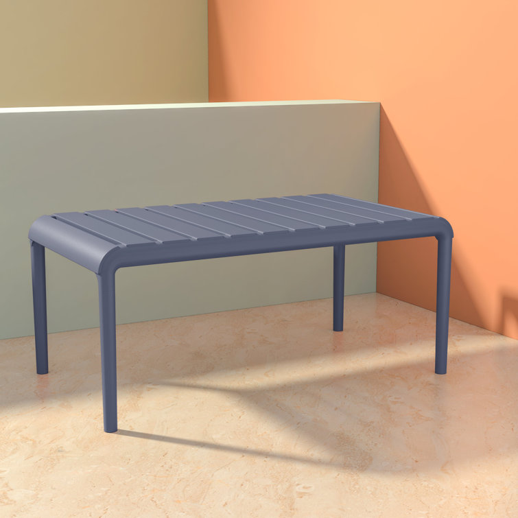 Paris 35'' Gray Plastic Rectangular Outdoor Coffee Table