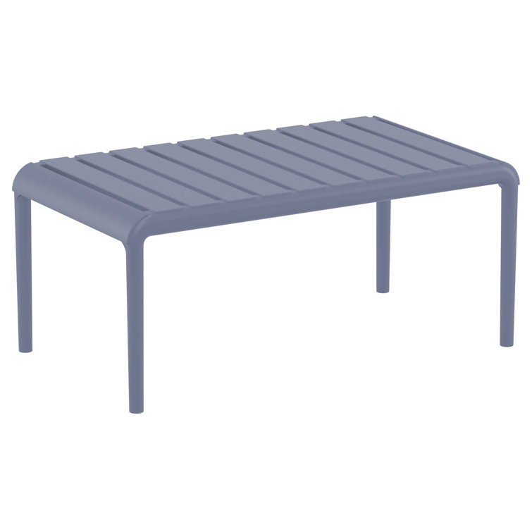 Paris 35'' Gray Plastic Rectangular Outdoor Coffee Table