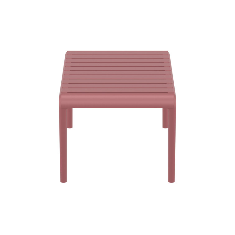 Paris 35'' Red Plastic Rectangular Outdoor Coffee Table