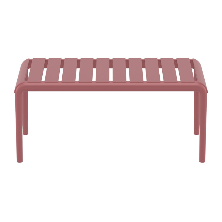 Paris 35'' Red Plastic Rectangular Outdoor Coffee Table