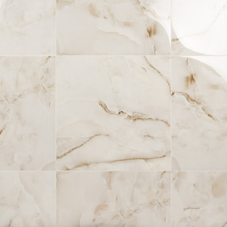 Selene Onyx 24" x 24" Polished Porcelain Marble Look Tile