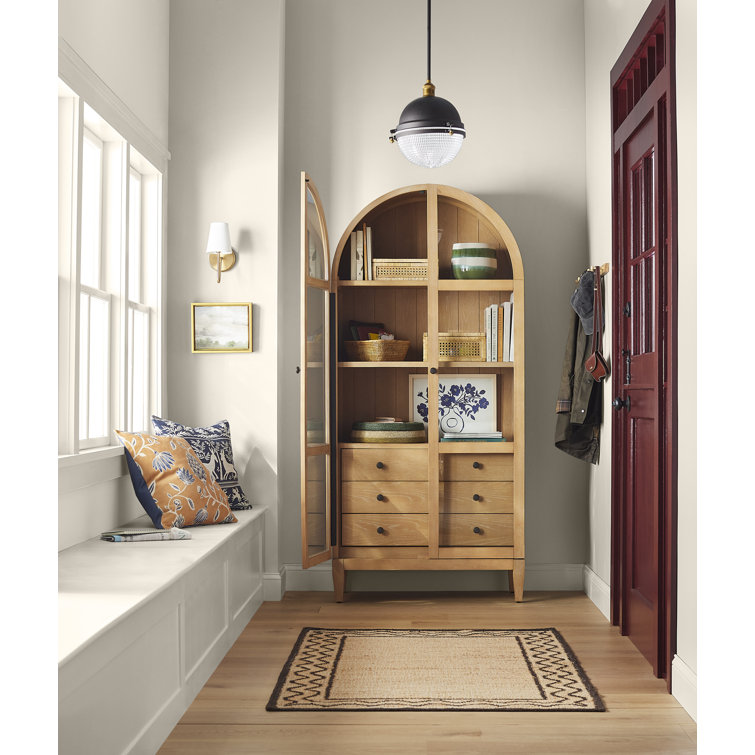 Natural Brass and White Empire Shade Dimmable Sconce