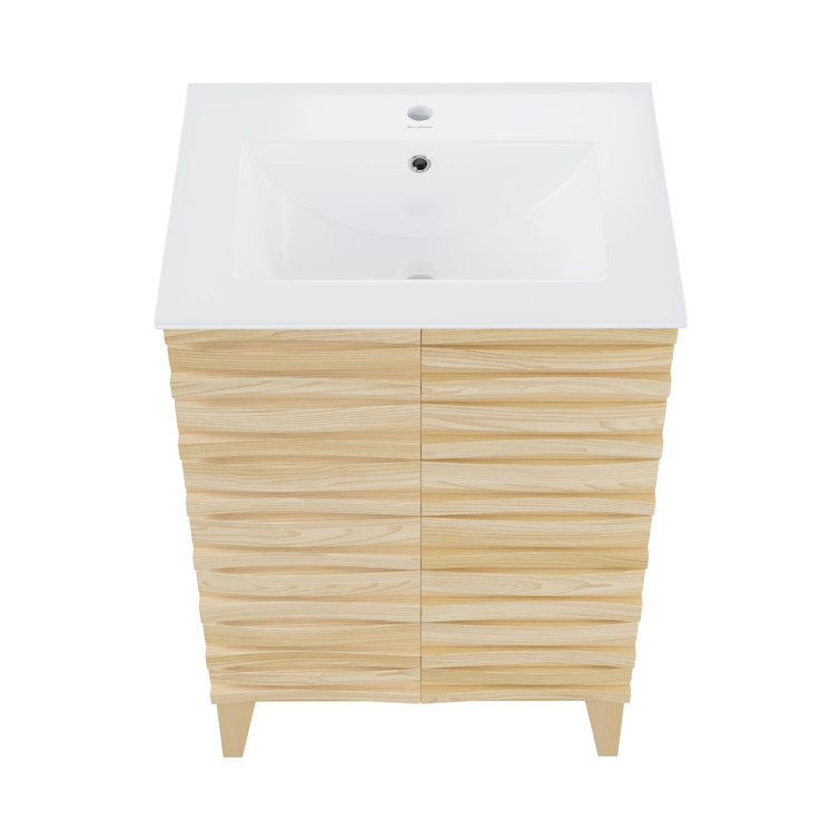 Cascade 24" Natural Oak Freestanding Bathroom Vanity