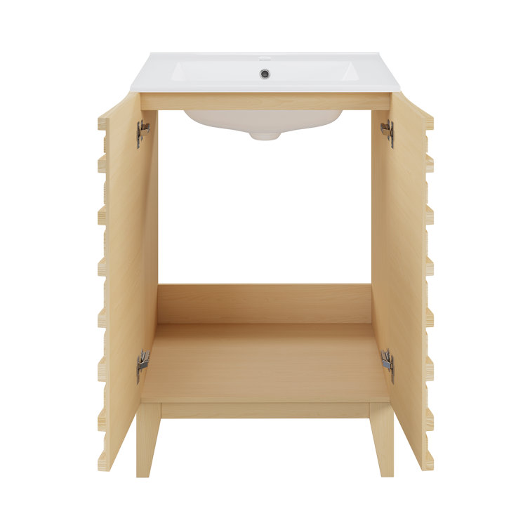Cascade 24" Natural Oak Freestanding Bathroom Vanity