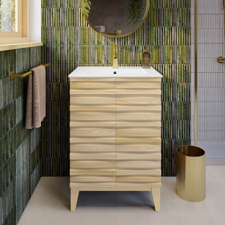Cascade 24" Natural Oak Freestanding Bathroom Vanity