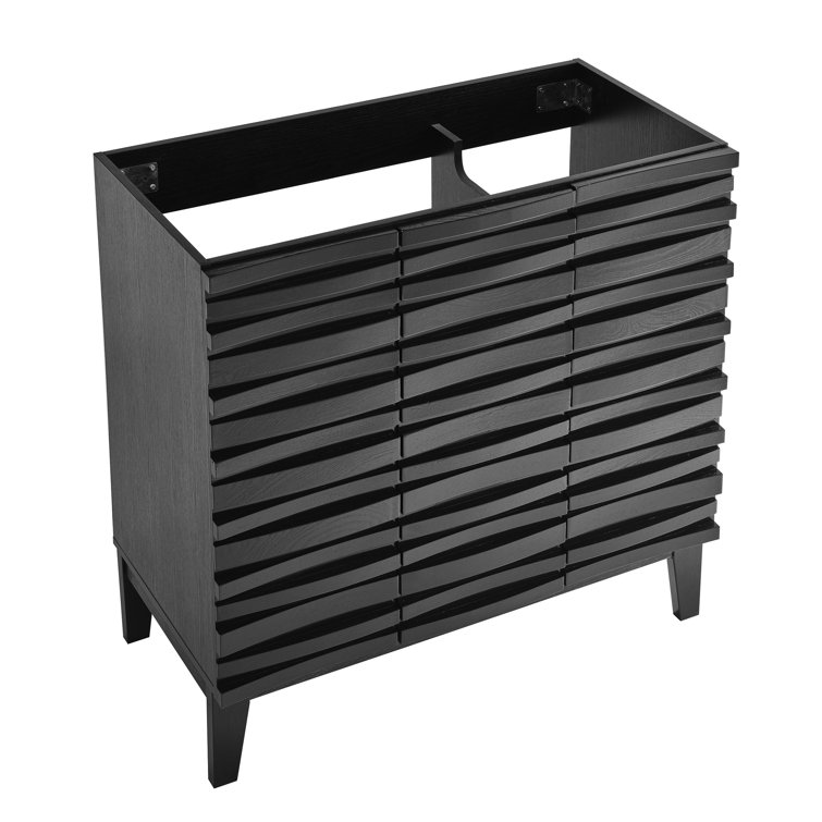 Cascade 36" Black Oak Freestanding Bathroom Vanity Cabinet