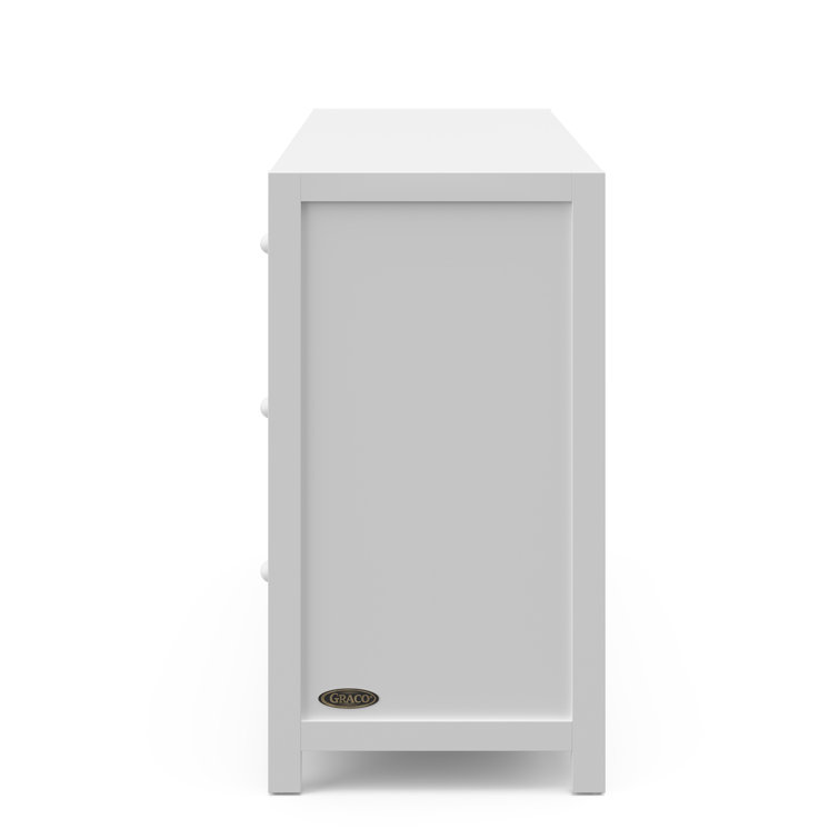 White Wood 6-Drawer Double Nursery Dresser