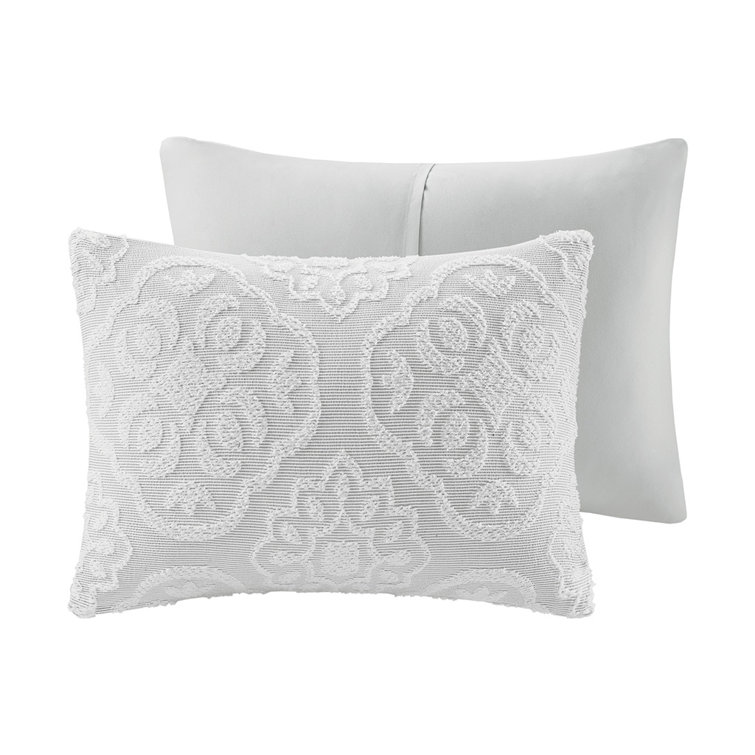 California King Gray and White Woven Bedspread Set