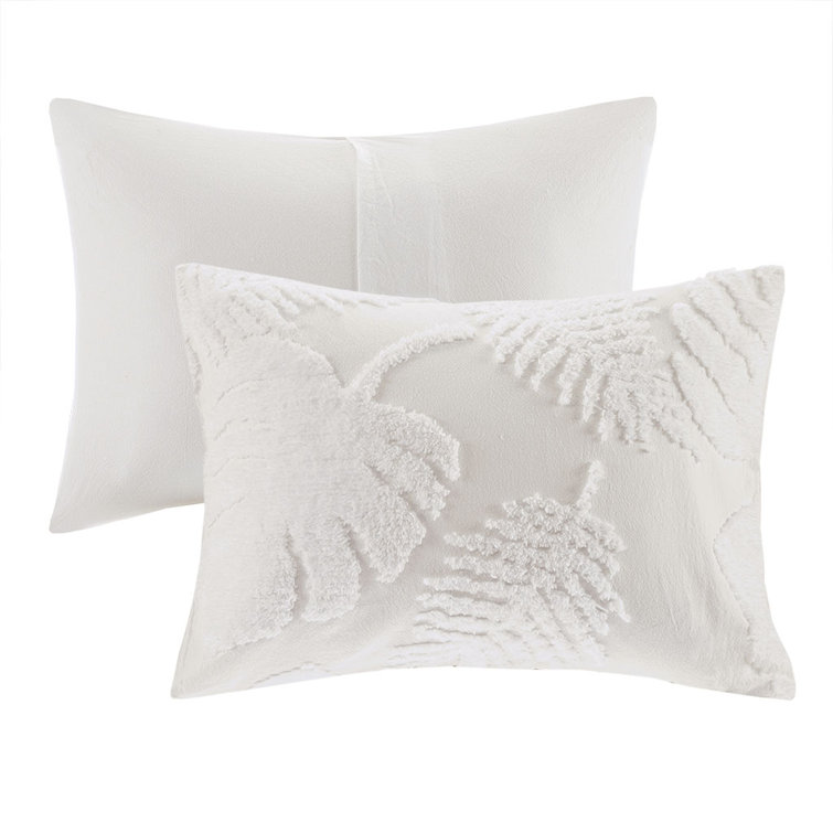 King White Cotton Chenille Comforter Set