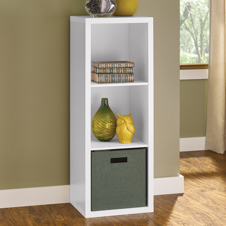 White 44" Tall Decorative 3-Cube Storage Organizer