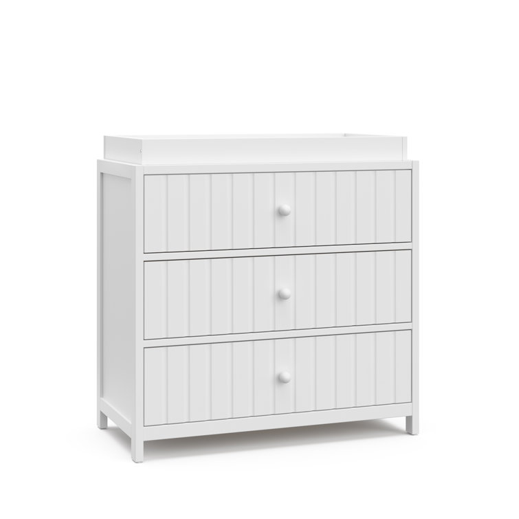 White 3-Drawer Chest with Changing Table Topper