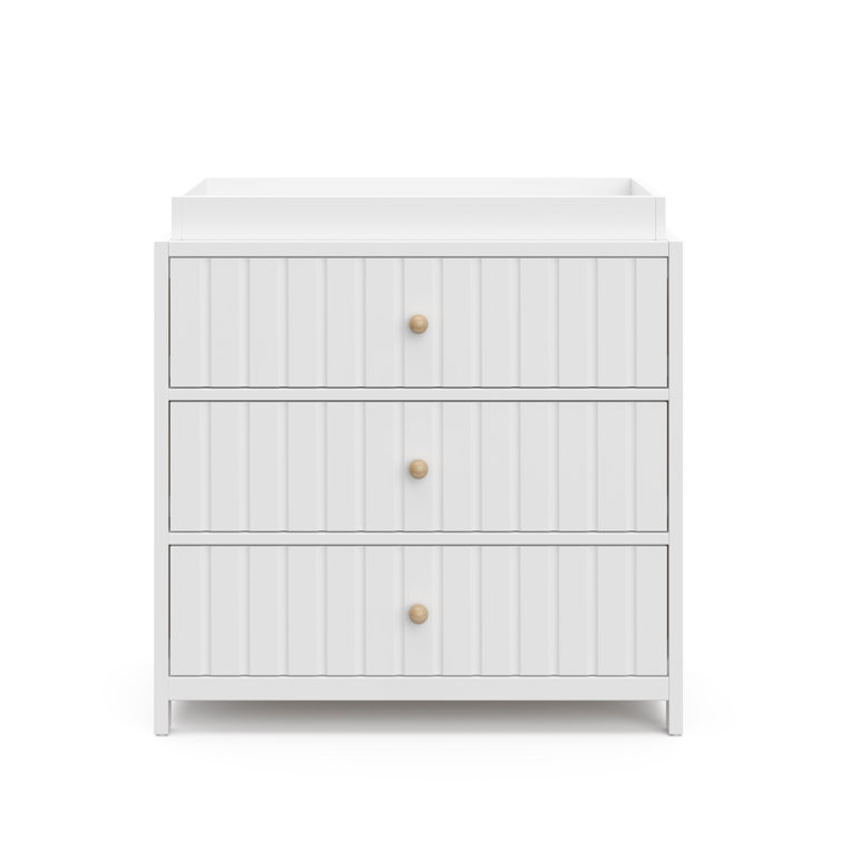 White 3-Drawer Chest with Changing Table Topper