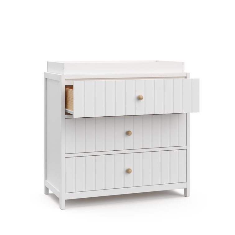 White 3-Drawer Chest with Changing Table Topper