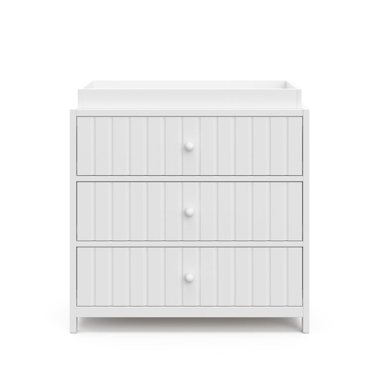 White 3-Drawer Chest with Changing Table Topper