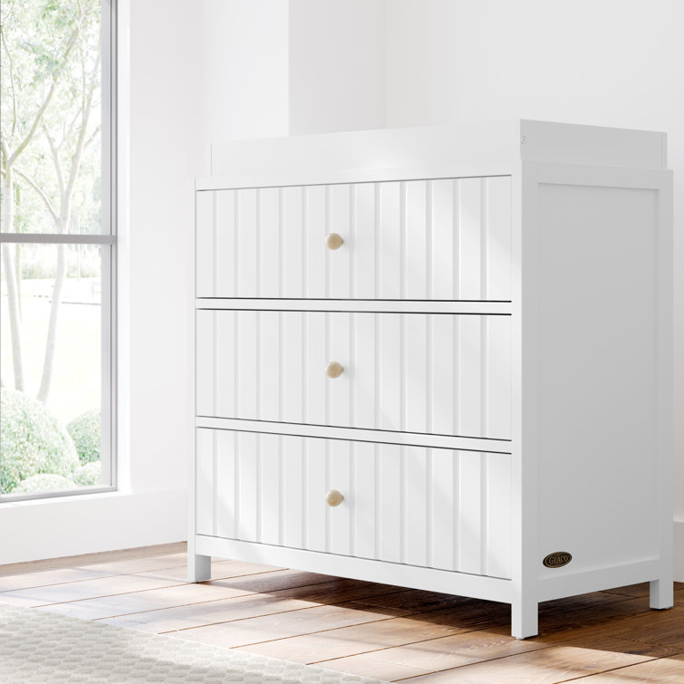 White 3-Drawer Chest with Changing Table Topper