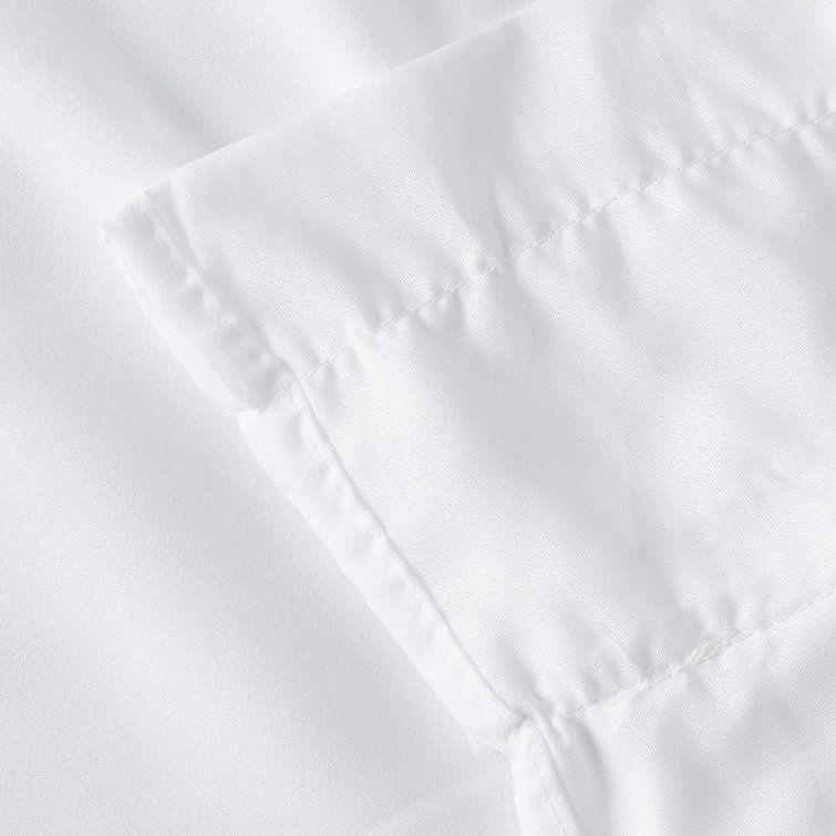 White Sheer Pleated Rod Pocket Ruffled Curtain Panels, 84" x 40"