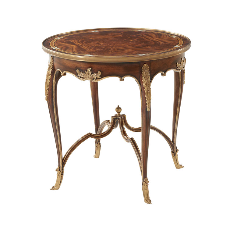 Mahogany and Brass Inlaid Round End Table