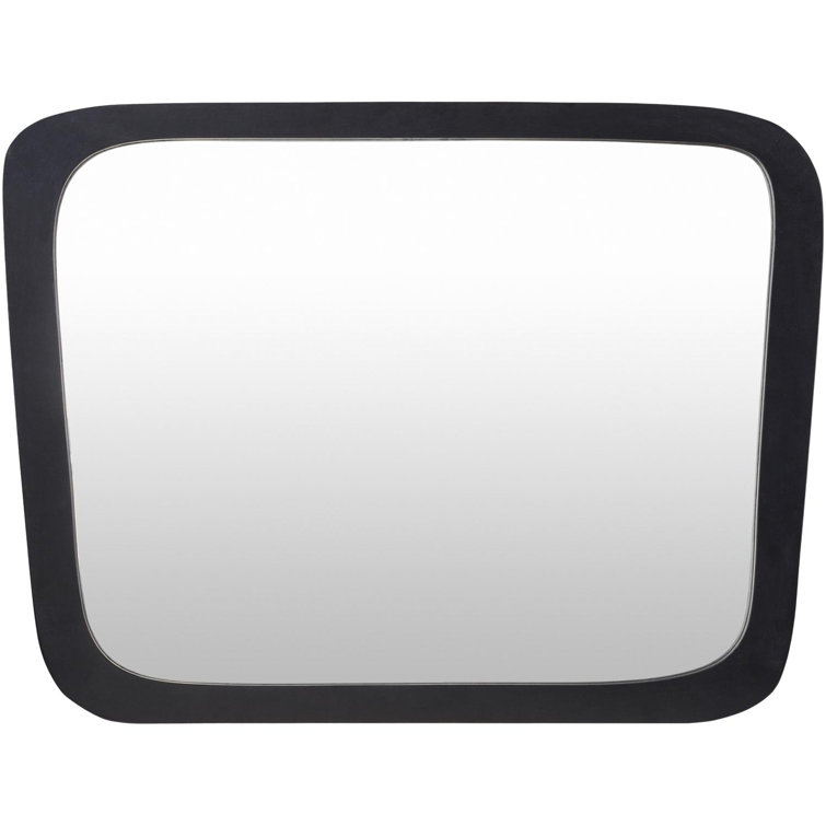 Black Acacia Wood Rectangular Wall Mirror