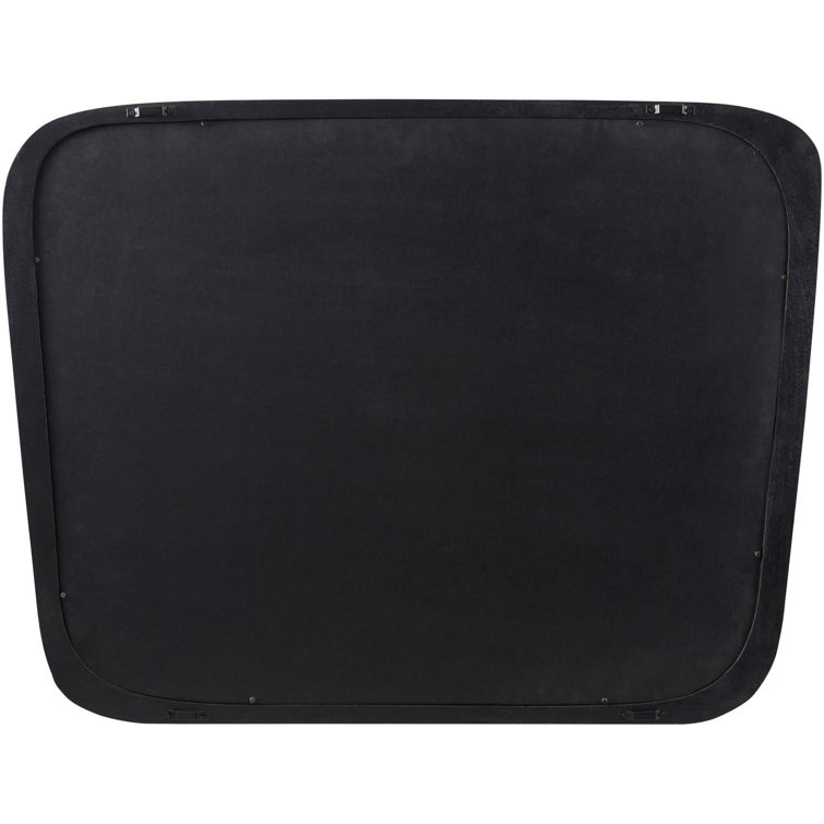 Black Acacia Wood Rectangular Wall Mirror