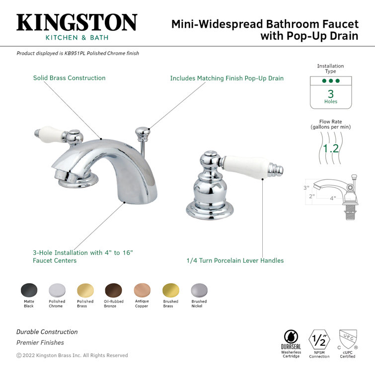 Elegant Victorian Chrome Dual-Lever Mini-Widespread Bathroom Faucet