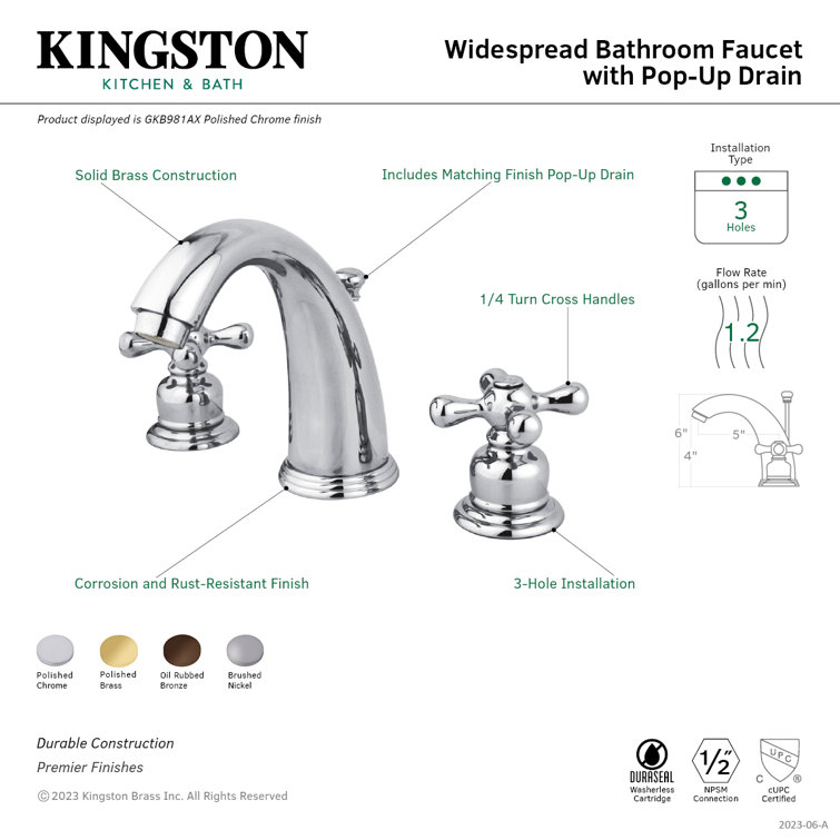 Victorian Polished Chrome 8-Inch Widespread Bathroom Faucet