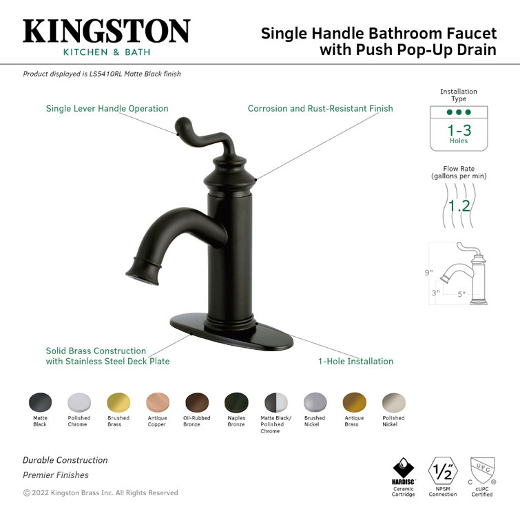 Royale Brushed Brass Single-Handle Bathroom Faucet
