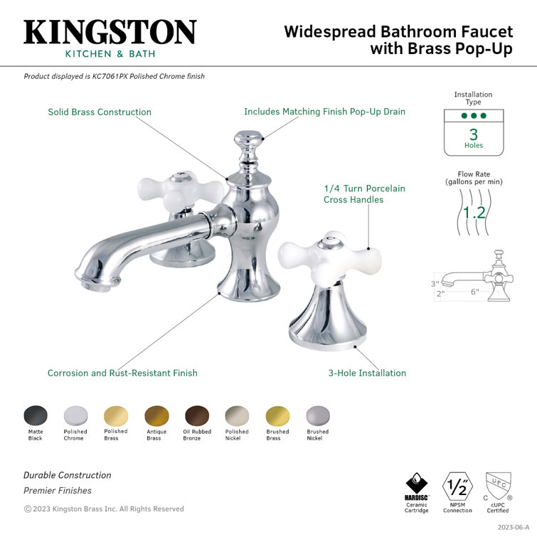 Elegant Vintage 8-inch Polished Chrome Widespread Bathroom Faucet