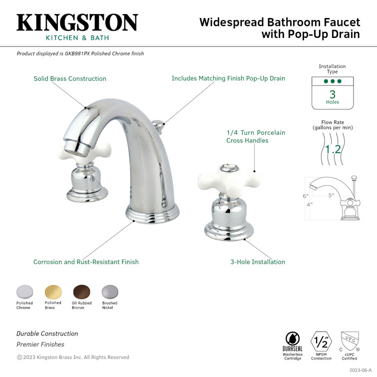 English Country 8-Inch Oil Rubbed Bronze Widespread Bathroom Faucet
