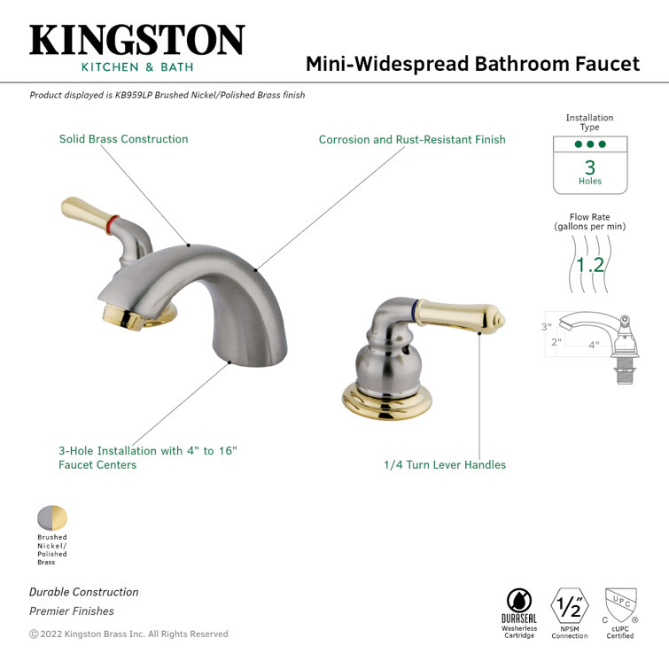 Elegant Magellan Mini-Widespread Bathroom Faucet in Brushed Nickel