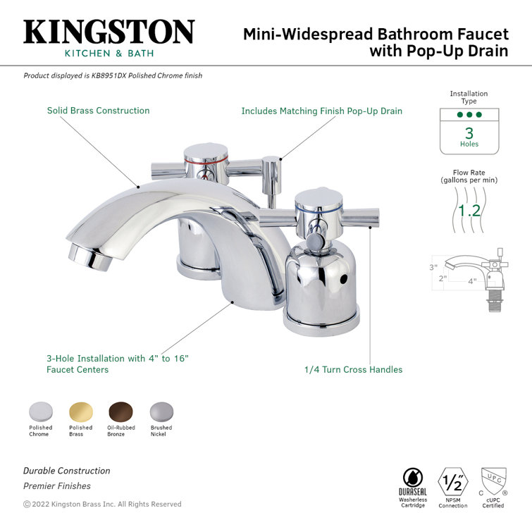 Concord Polished Brass Mini-Widespread Bathroom Faucet