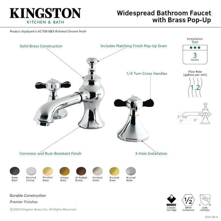 Essex Antique Brass 8" Widespread Victorian Bathroom Faucet