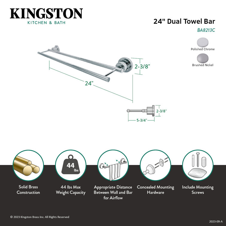 Concord 24-Inch Polished Chrome Dual Towel Bar