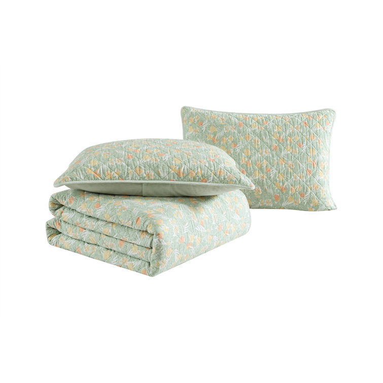 Full White Cotton Reversible Quilt Set
