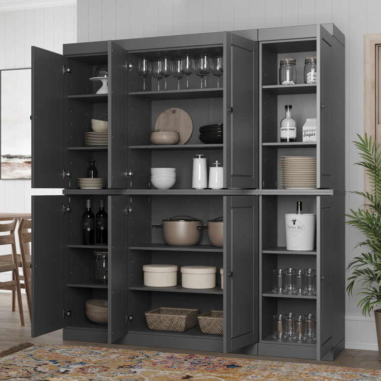 Siegmeyer 100% Solid Wood 65" Pantry Cabinet with Solid Doors and Adjustable Shelves