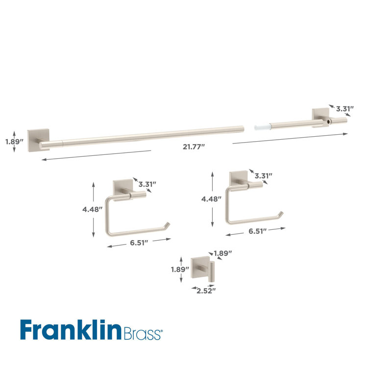Nash Brushed Nickel 4-Piece Bathroom Hardware Set