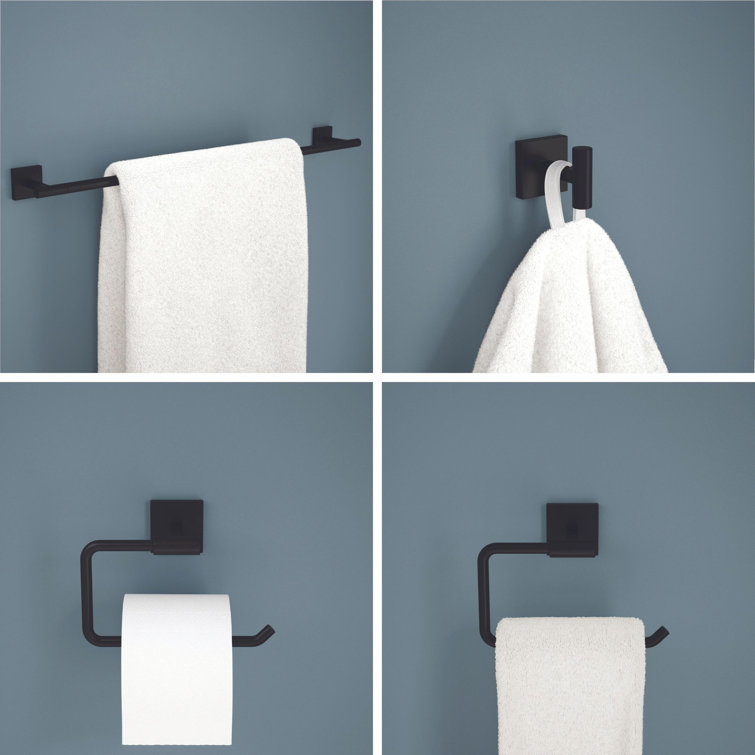 Nash Matte Black 4-Piece Bathroom Hardware Set