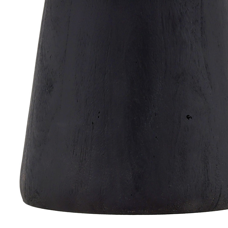 Black Solid Wood Modern End Table