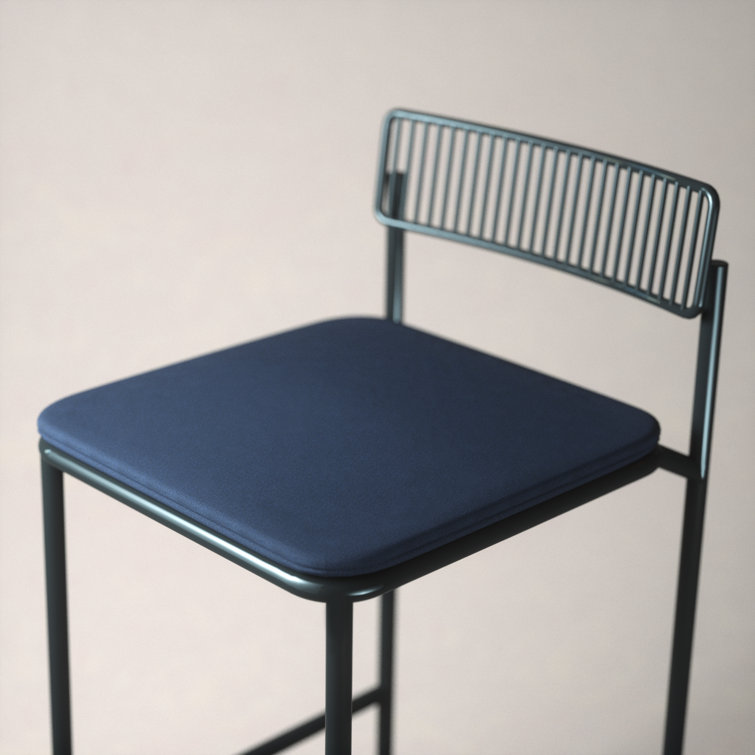Rachel Peacock Blue 26" Galvanized Iron Patio Bar Stool