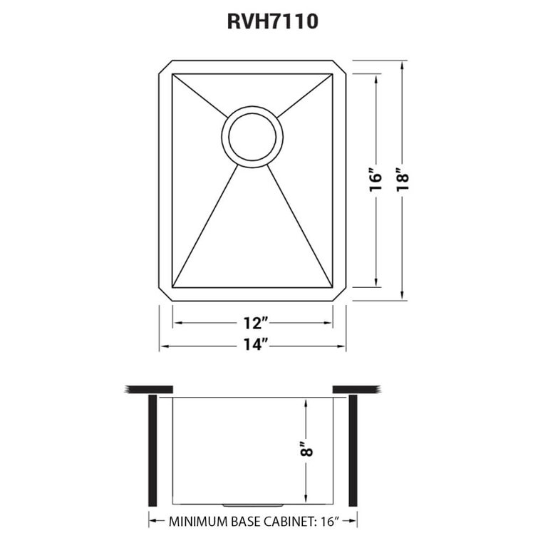 Ruvati 14-inch Brushed Stainless Steel Undermount Bar Prep Sink