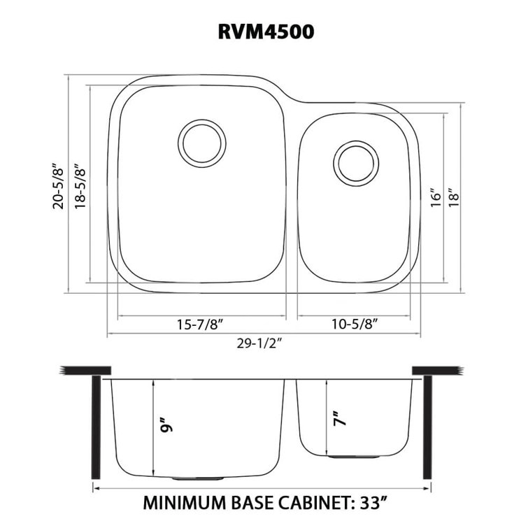 Ruvati 29-inch Stainless Steel Double Bowl Undermount Kitchen Sink