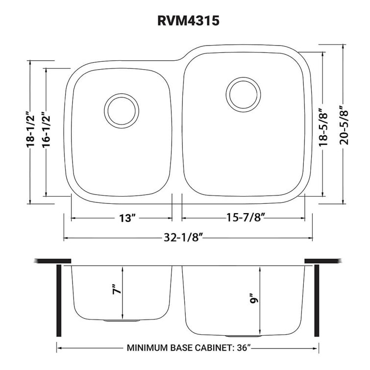Ruvati 32-inch Satin Finish Stainless Steel Double Bowl Kitchen Sink