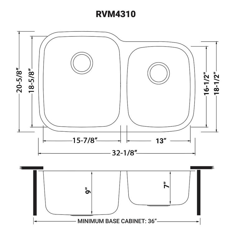 Ruvati 32-inch Satin Finish Double Bowl Stainless Steel Undermount Kitchen Sink