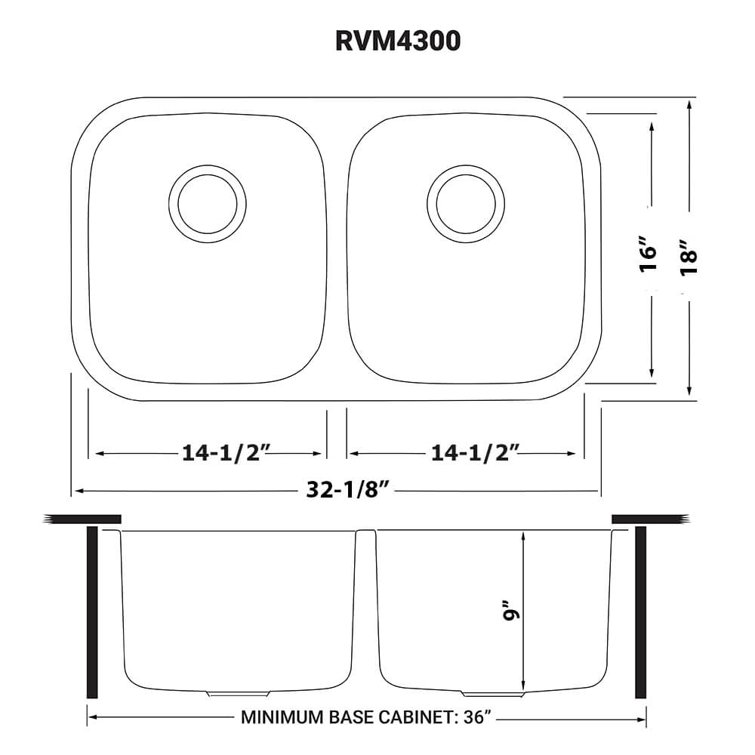 Ruvati 32-inch Stainless Steel Double Bowl Undermount Kitchen Sink