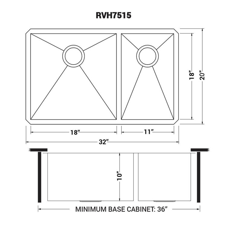 Ruvati 32-inch Stainless Steel Double Bowl Undermount Kitchen Sink