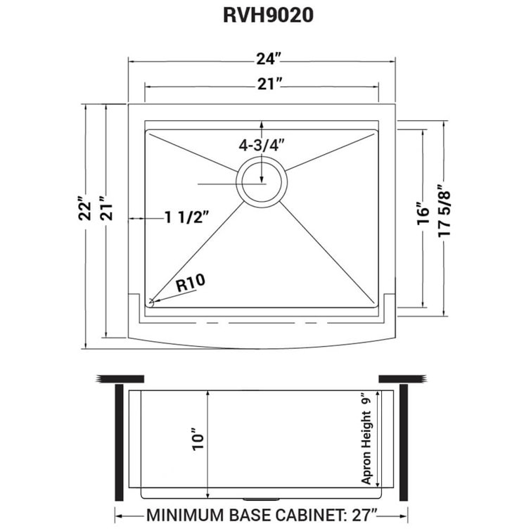 Ruvati 30" Stainless Steel Apron-Front Workstation Sink