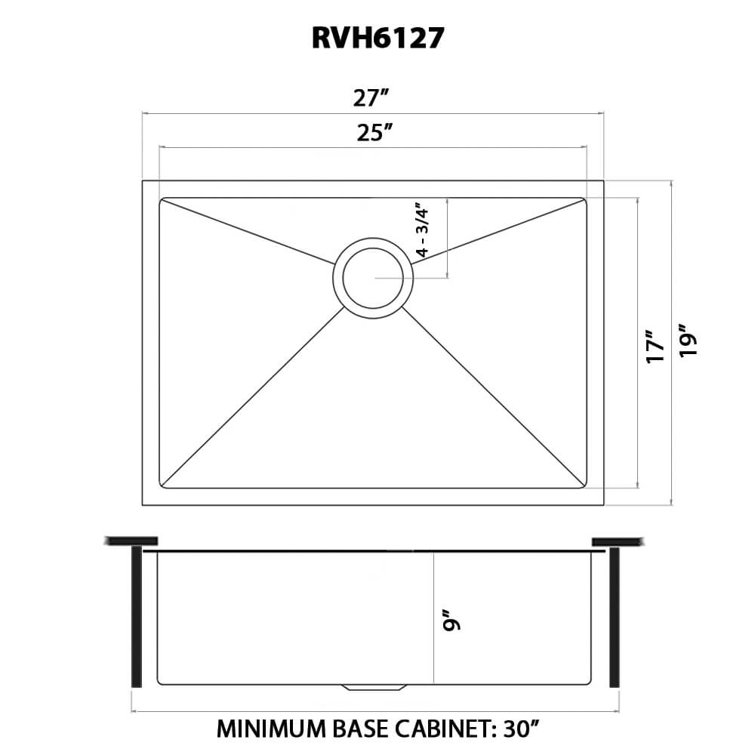 27-Inch Gunmetal Black Stainless Steel Undermount Kitchen Sink