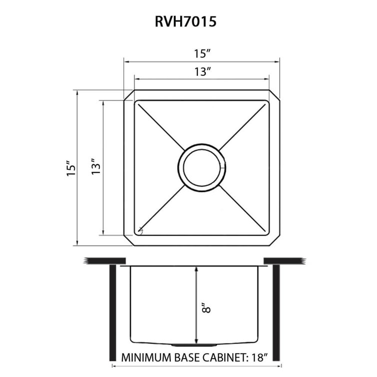 Ruvati 15" Stainless Steel Undermount Bar Prep Sink with Accessories