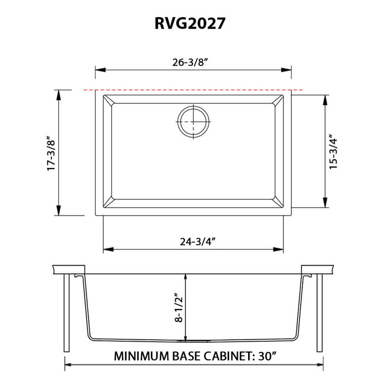 Midnight Black Granite Composite Undermount Single Bowl Kitchen Sink
