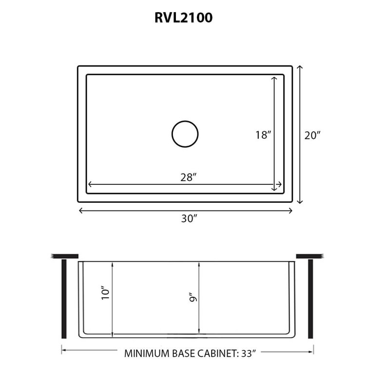 Ruvati 30" Light Biscuit Fireclay Farmhouse Kitchen Sink