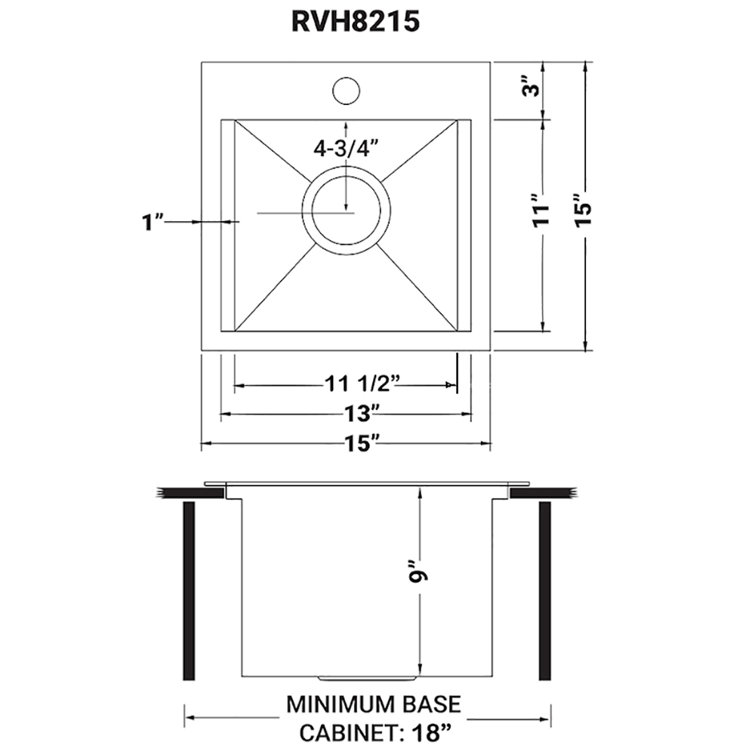 Ruvati 15'' Stainless Steel Workstation Sink with Sapele Wood Cutting Board
